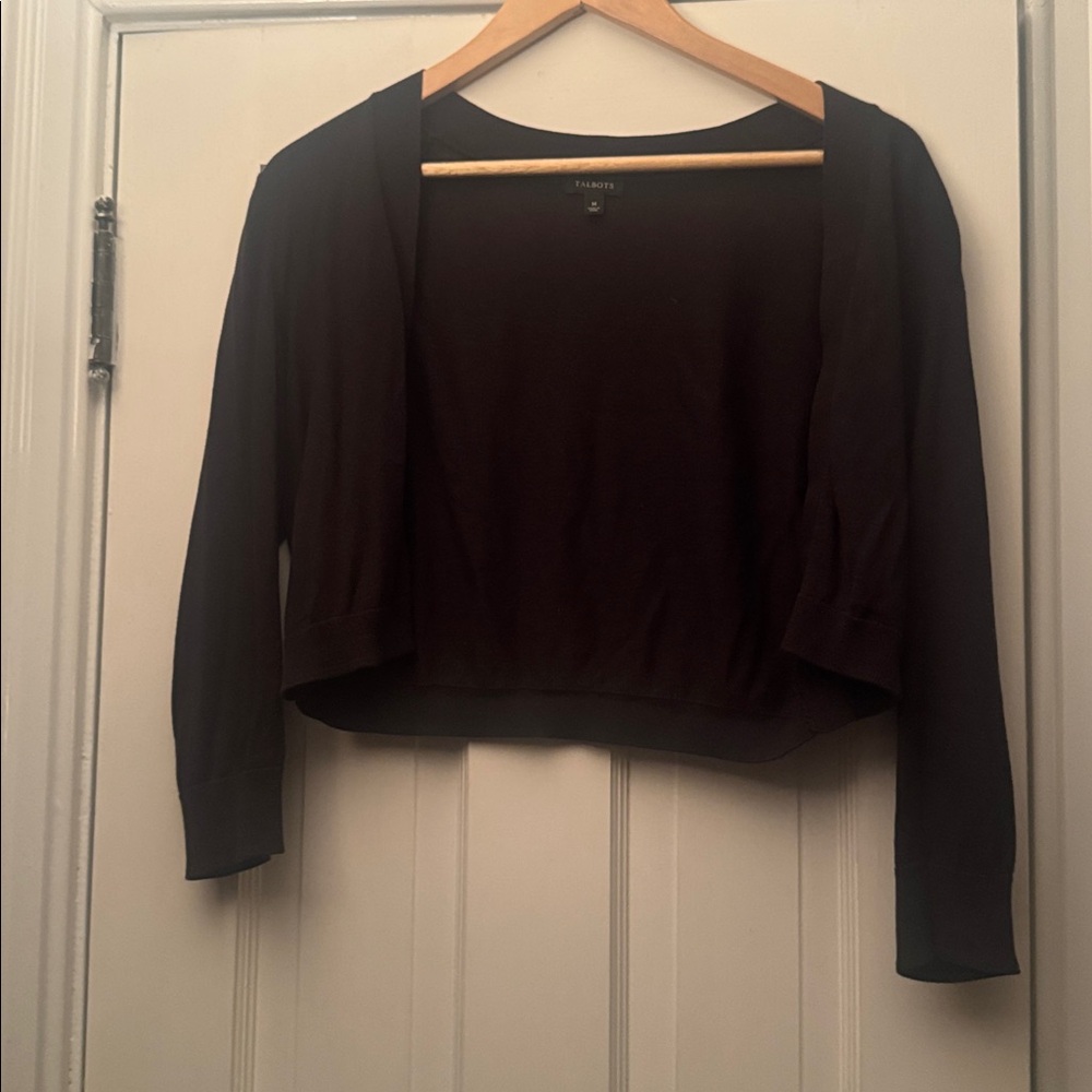 Talbots Classic Black Short Lightweight Sweater/Bolero